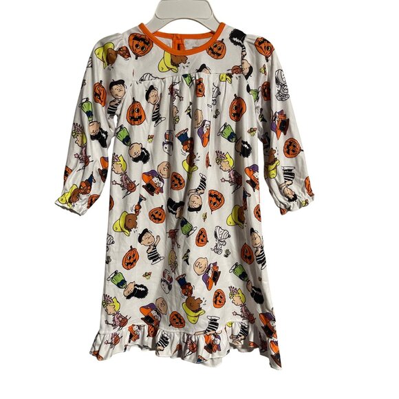 Peanuts Halloween Nightgown Girls 3T White With Charlie Brown Graphics - Picture 1 of 6